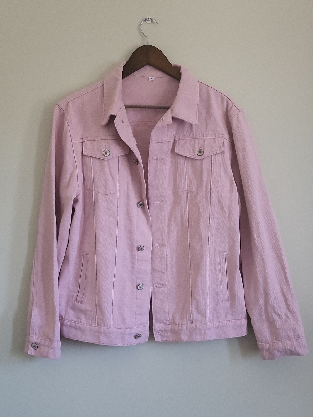 Pink Denim Jacket, 100% Cotton, Size M, Like New